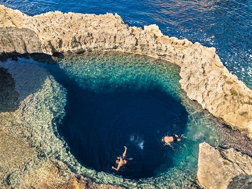 blue hole gozo snorkling